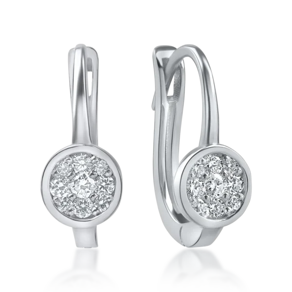 Cercei din aur alb cu diamante de 0.2ct