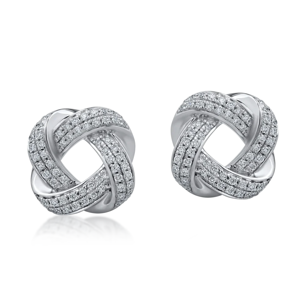 Cercei din aur alb cu diamante de 0.6ct - imagine 2