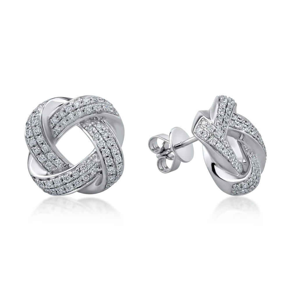 Cercei din aur alb cu diamante de 0.6ct