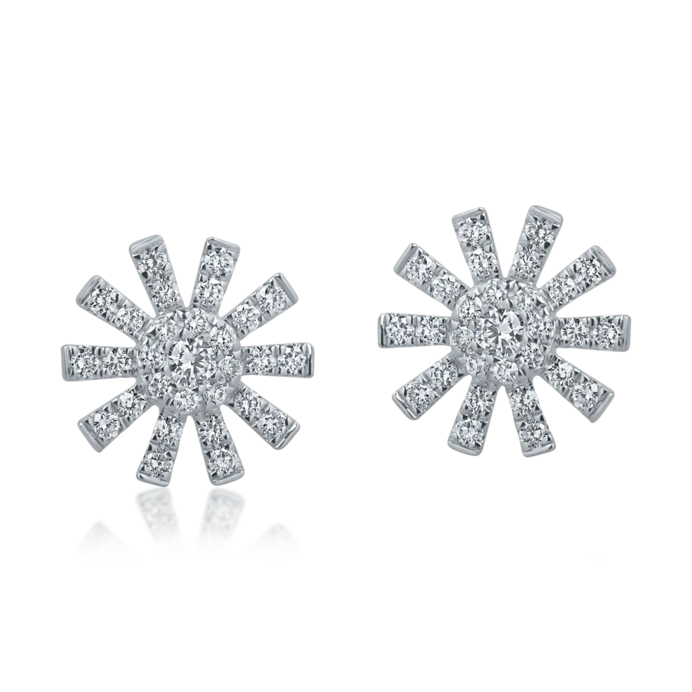 Cercei din aur alb cu diamante de 0.4ct - imagine 2