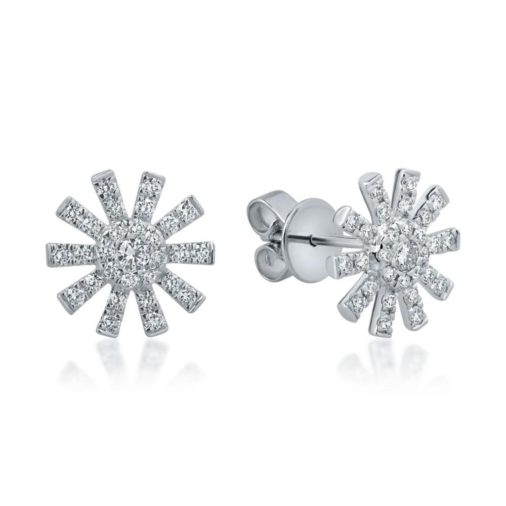 Cercei din aur alb cu diamante de 0.4ct