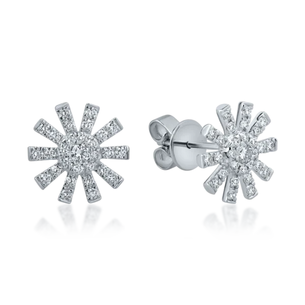 Cercei din aur alb cu diamante de 0.4ct