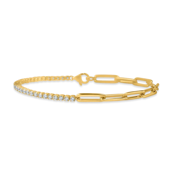 Bratara tennis din aur galben si cu diamante de 1.2ct