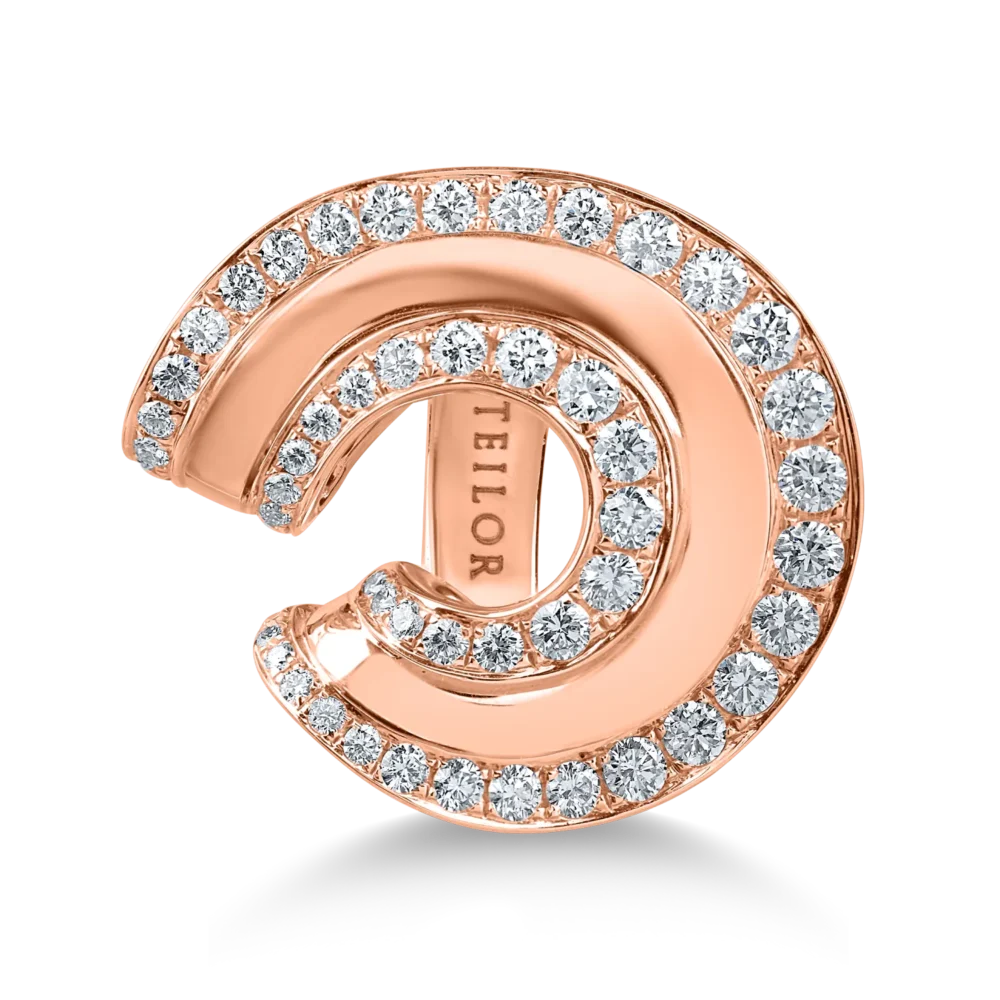 Inel minimalist din aur roz cu diamante de 1.37ct - imagine 2