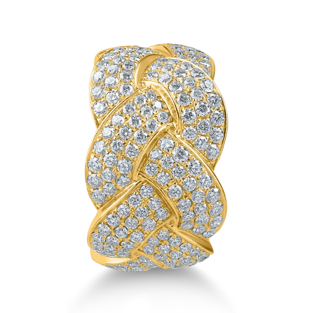 Inel impletit din aur galben cu diamante 1.6ct - imagine 2