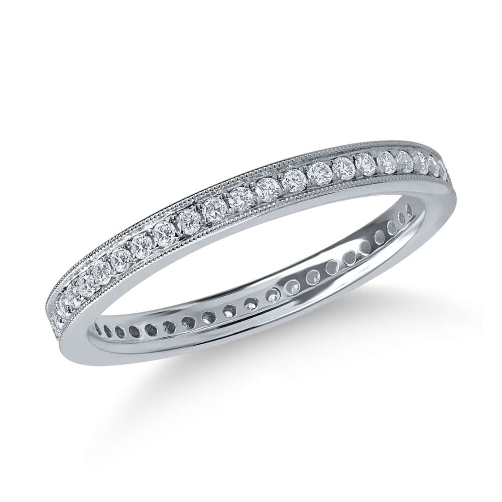 Inel eternity din aur alb cu diamante de 0.3ct