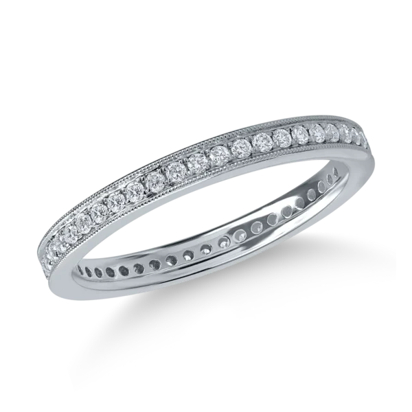 Inel eternity din aur alb cu diamante de 0.3ct