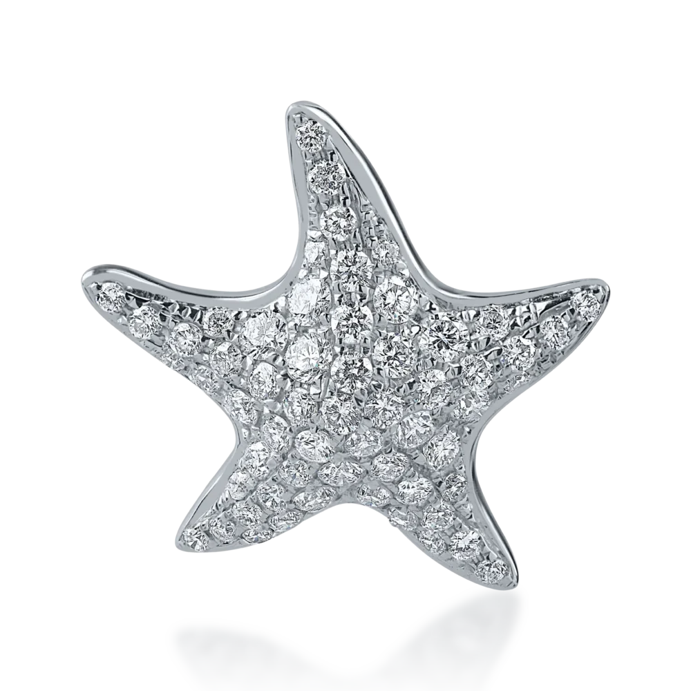 Pandantiv stea de mare din aur alb cu diamante de 0.6ct