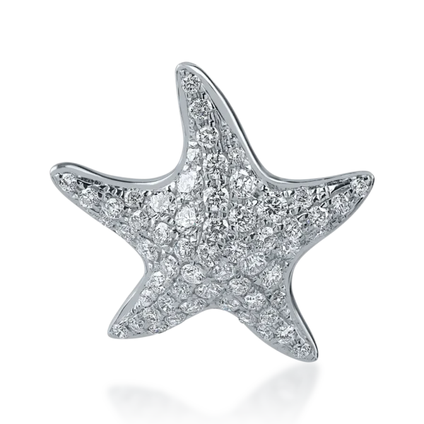 Pandantiv stea de mare din aur alb cu diamante de 0.6ct
