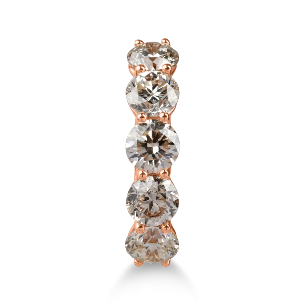 Inel semi eternity din aur roz cu diamante maro de 2.4ct - imagine 2