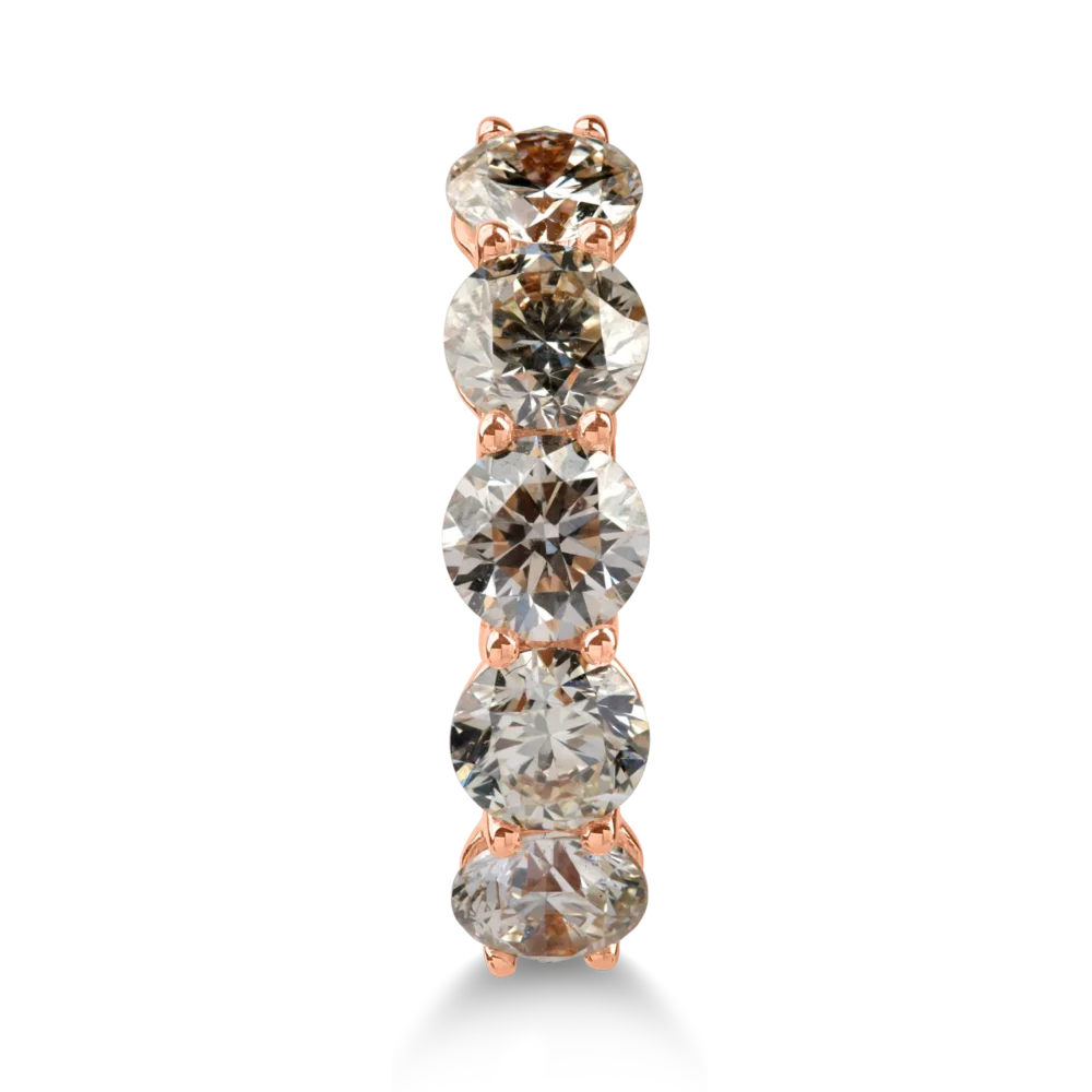 Inel semi eternity din aur roz cu diamante maro de 2.3ct - imagine 2