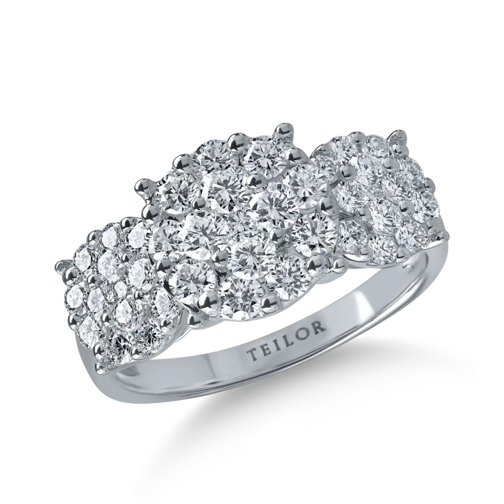 Inel din aur alb cu diamante microsetting de 1.5ct