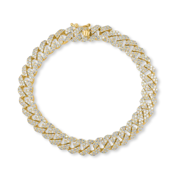 Bratara cuban din aur galben cu diamante de 4ct