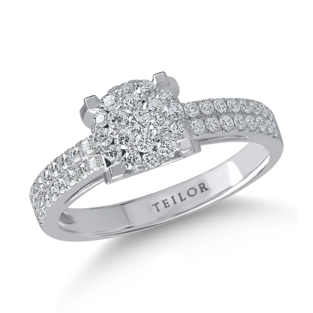 Inel din aur alb cu diamante de 0.4ct