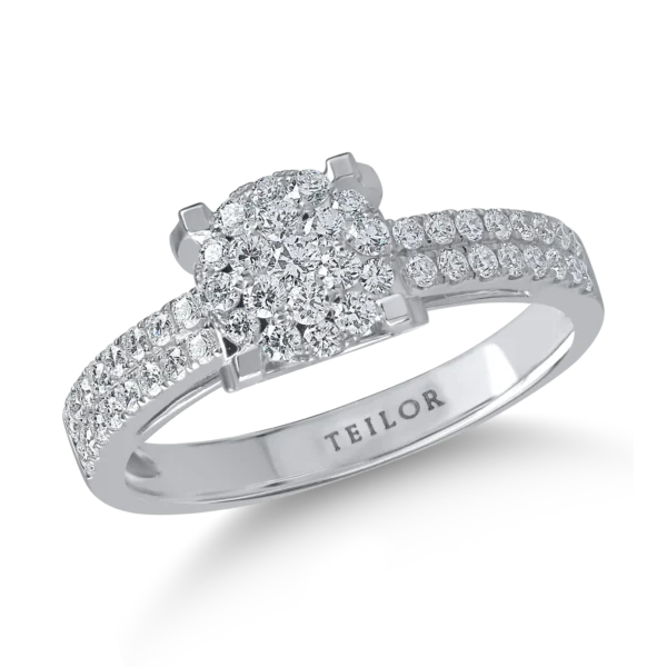 Inel din aur alb cu diamante de 0.4ct