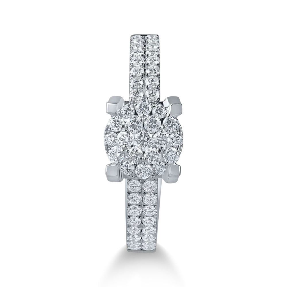 Inel din aur alb cu diamante de 0.4ct - imagine 2