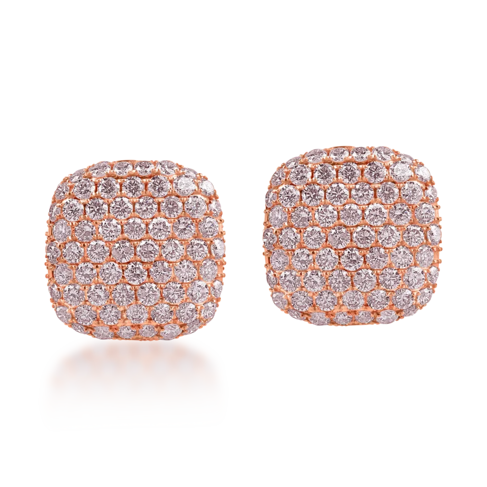 Cercei din aur roz cu diamante roz de 3.7ct - imagine 2