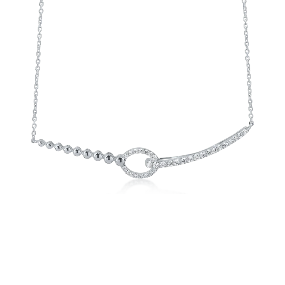 Colier din aur alb cu diamante de 0.2ct