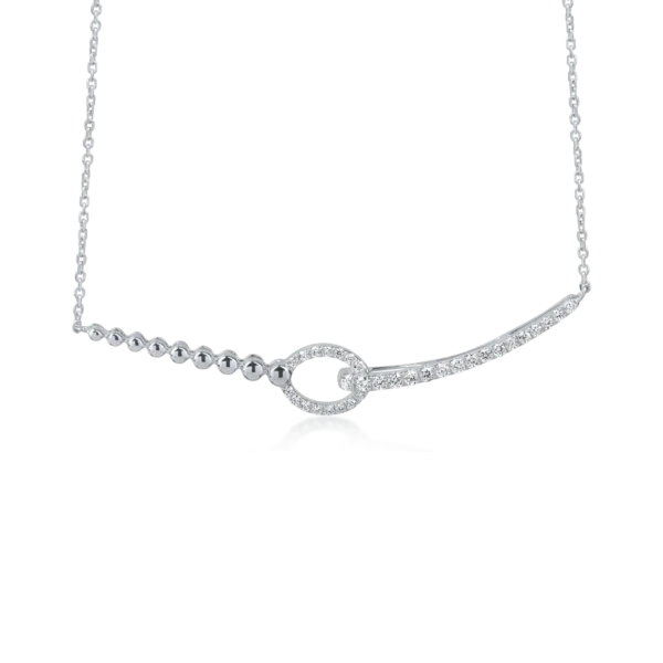 Colier din aur alb cu diamante de 0.2ct