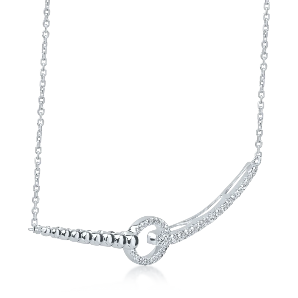 Colier din aur alb cu diamante de 0.2ct - imagine 2