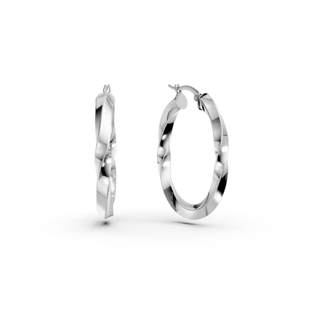 Cercei creole din aur alb