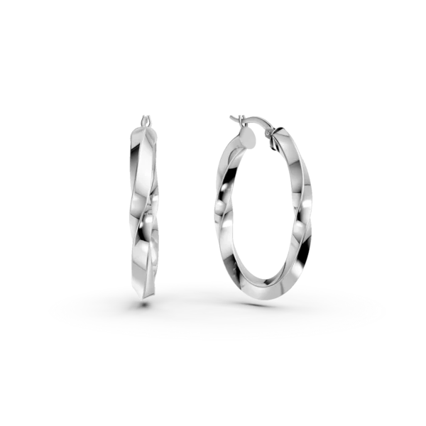 Cercei creole din aur alb