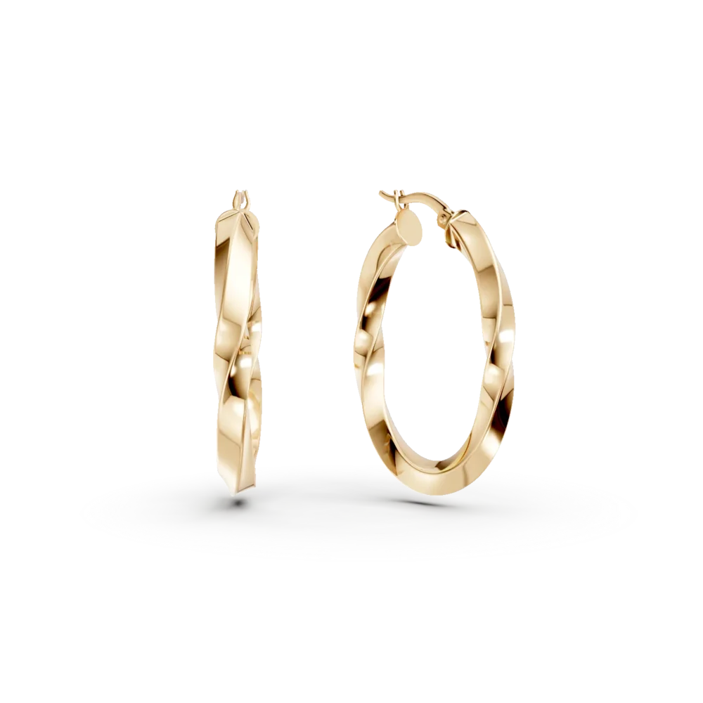 Cercei creole din aur galben