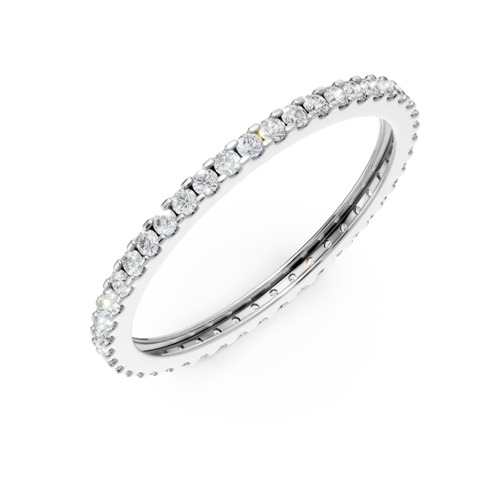 Inel eternity din aur alb cu zirconii