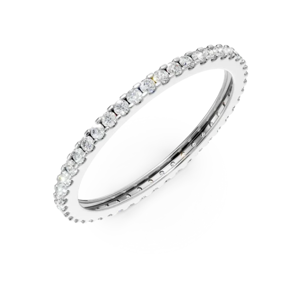 Inel eternity din aur alb cu zirconii