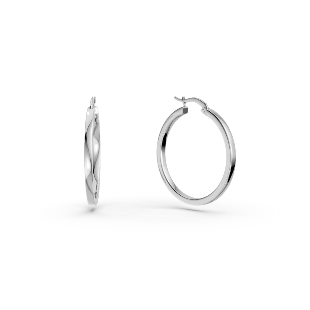 Cercei tip veriga din aur alb