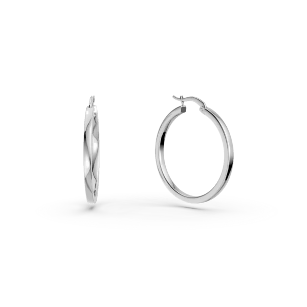 Cercei tip veriga din aur alb