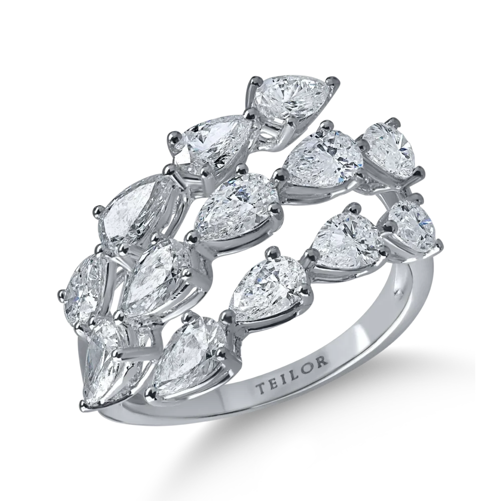 Inel din aur alb cu diamante microsetting de 2.6ct