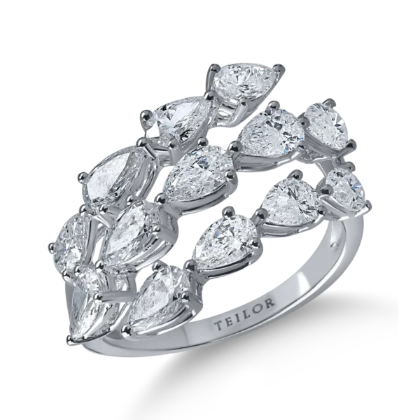 Inel din aur alb cu diamante microsetting de 2.6ct