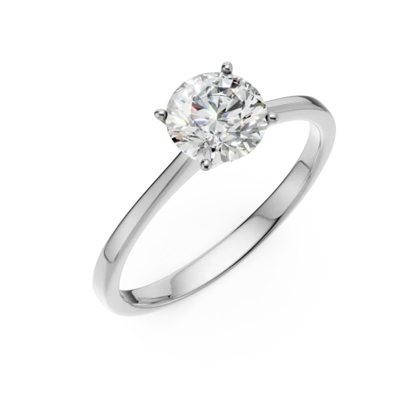 Inel de logodna din aur alb cu diamant solitaire de 1ct