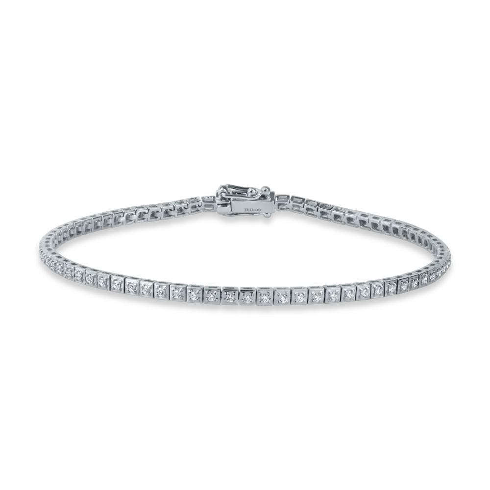Bratara tennis din aur alb cu diamante de 0.4ct