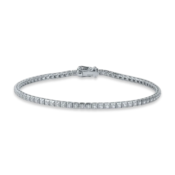 Bratara tennis din aur alb cu diamante de 0.4ct