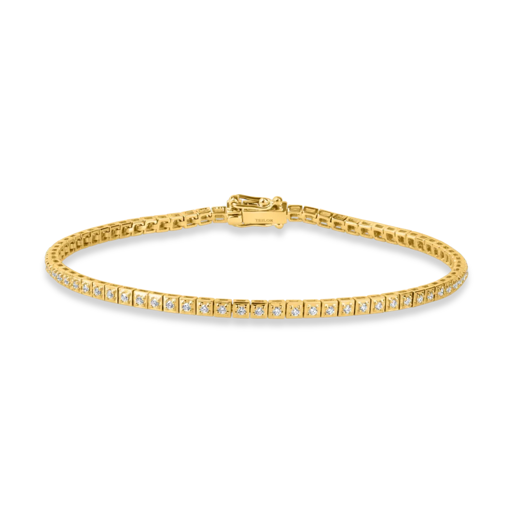Bratara tennis din aur galben cu diamante de 0.4ct