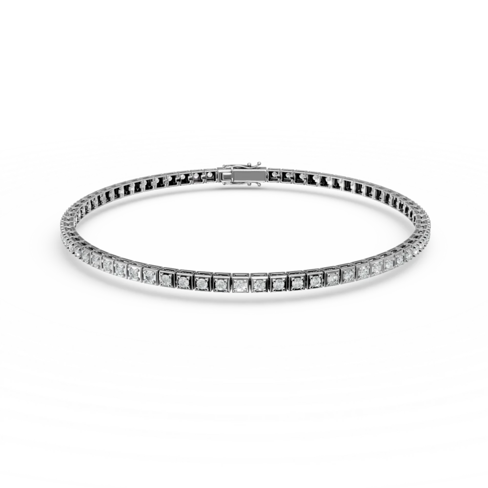 Bratara tennis din aur alb cu diamante de 0.5ct