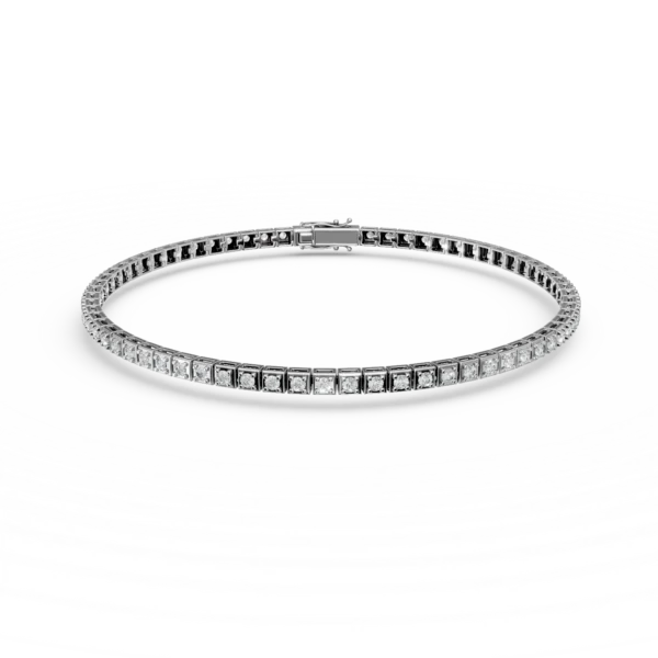 Bratara tennis din aur alb cu diamante de 0.5ct