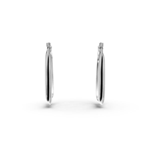 Cercei geometrici creole din aur alb