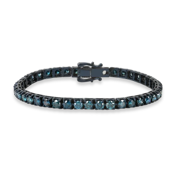 Bratara tennis din aur albastru cu diamante albastre de 6.4ct