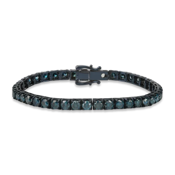 Bratara tennis din aur albastru cu diamante albastre de 7ct