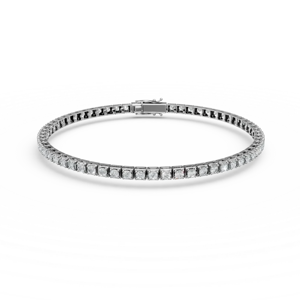 Bratara tennis din aur alb cu diamante de 0.8ct