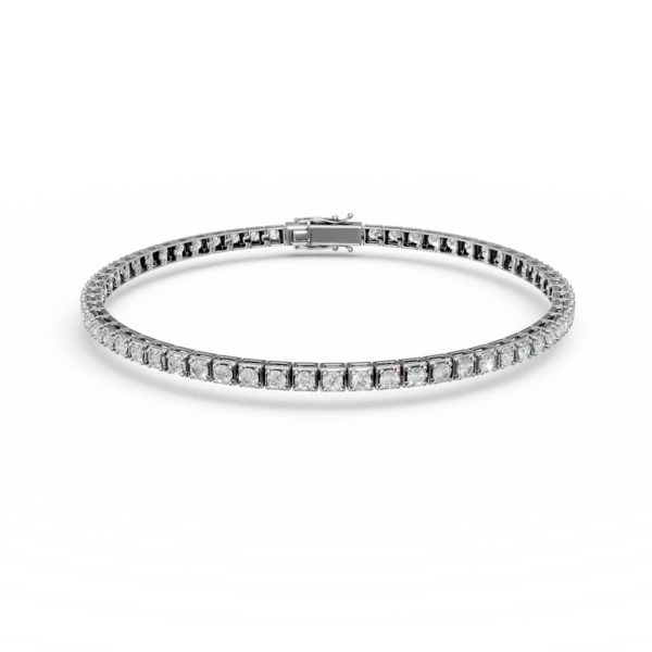 Bratara tennis din aur alb cu diamante de 0.8ct