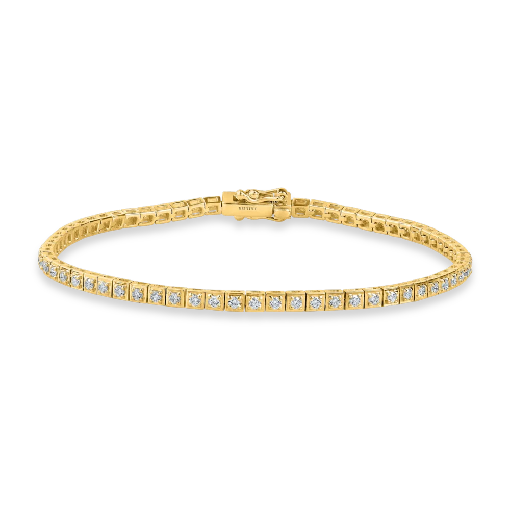 Bratara tennis din aur galben cu diamante de 0.8ct