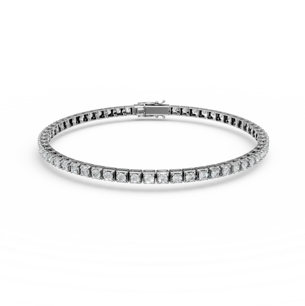 Bratara tennis din aur alb cu diamante de 1.4ct