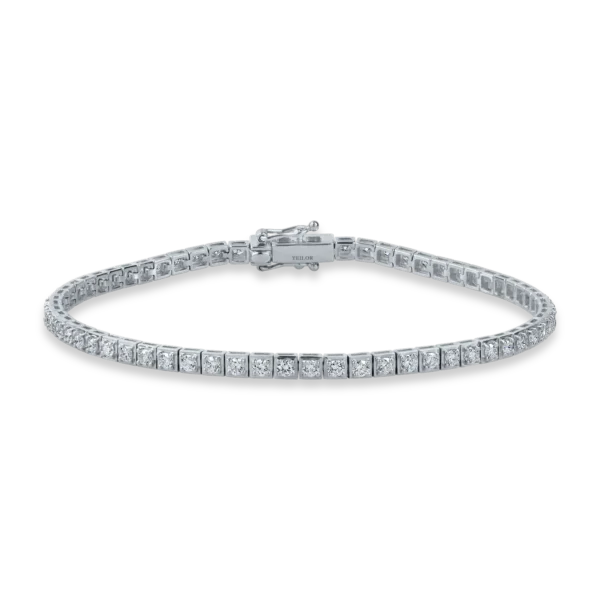 Bratara tennis din aur alb cu diamante de 1.8ct