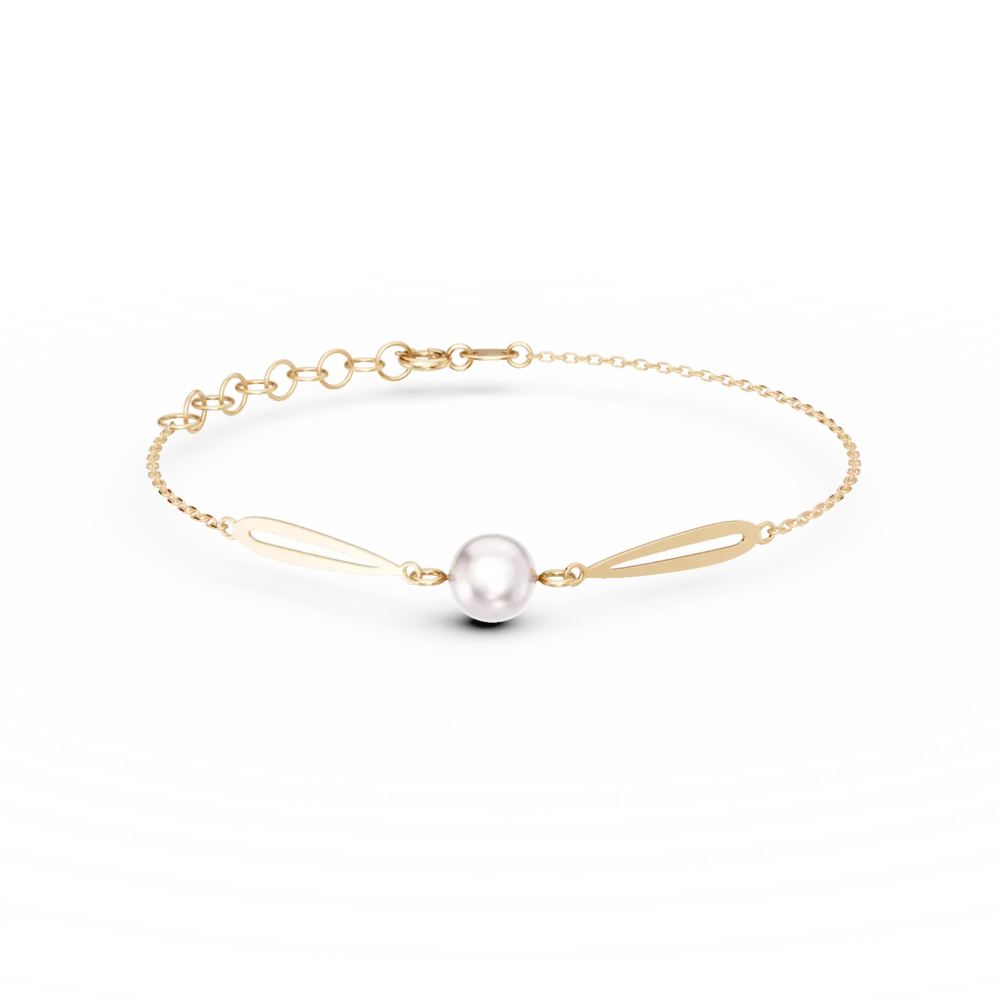 Bratara din aur galben cu perla naturala