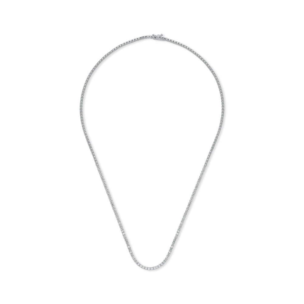 Colier tennis din aur alb cu diamante de 1ct