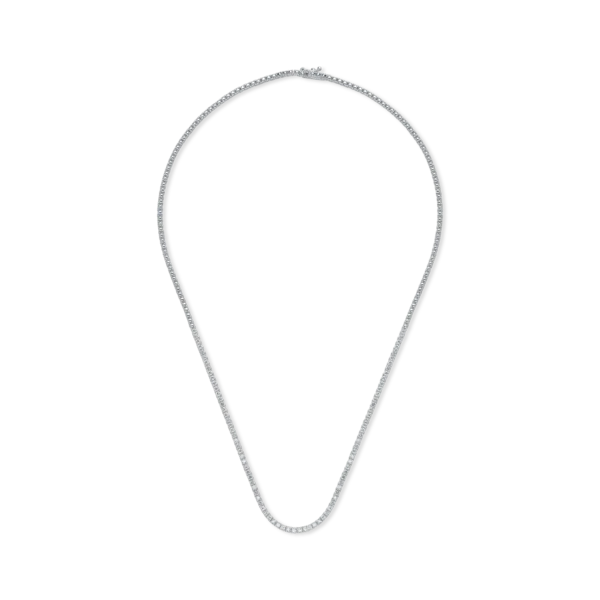Colier tennis din aur alb cu diamante de 1ct